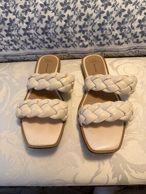 Time and Tru Braided Double-Strap Slide Sandals in Cream